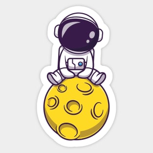 The astronaut has landed on the moon Sticker